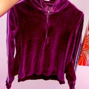 Dark Purple Long Sleeve Half Zip Up!